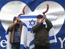 Návtva izraelského premiéra zmobilizovala stoupence i odprce idovského