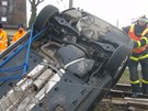 Dopravní nehoda osobního auta a vlaku u Dolního Beneova.