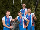 Bronzoví olympionici  Luká Trefil, Josef Dostál, Jan trba  a Daniel Havel. 