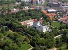 Letecký zábr pardubického zámku.