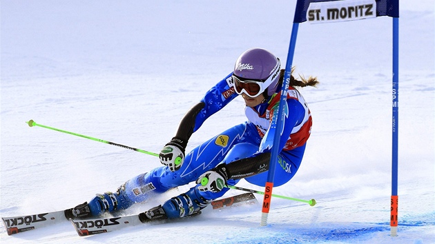 Tina Mazeov pi obm slalomu ve Svatm Moici