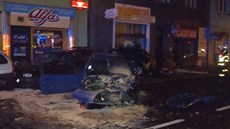 Nehoda na ulici 28. íjna v Ostrav, kterou zpsobil opilý osmnáctiletý idi.