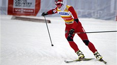 DAL�Í TRIUMF. Norská b�kyn� na ly�ích Marit Björgeová vyhrála volnou p�tku v