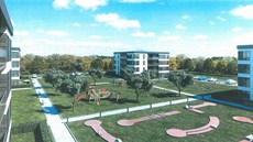 Nová Hrka - mezi domy architekti mysleli i na minigolf nebo prolézaky a