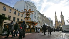 Weihnachtsmarkt - váno�ní trhy v Bavorském Hofu. Jednou z atrakcí je i velký