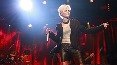 Zpvaka Dolores O'Riordanová na praském koncertu Cranberries.