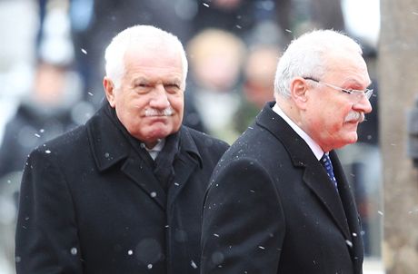 Václav Klaus pijal na Praském hrad slovenského prezidenta Ivana Gaparovie.