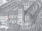 Klter a kostel sv. Gabriela v roce 1898