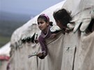 Uprchlický tábor nedaleko syrského msta Atmeh. S picházející zimou se