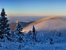 Mrazivý nedělní podvečer na vrcholu Lysé Hory. (9. prosince  2012)