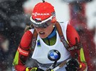 VÍTZNÁ JÍZDA. Gabriela Soukalová vyhrála sprint Svtového poháru ve slovinské...