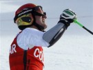 DRUHÉ MÍSTO. Rakuan Marcel Hirscher se raduje z druhého místa v obím slalomu