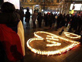Setkání na Václavském námstí ke vzpomínce na Václava Havla (18. prosince 2012)