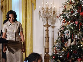Michelle Obamov je spokojen. Vzdoba Blho domu se povedla. 
