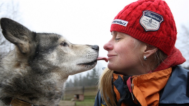 Jana Lovette Henychov provozuje v Hornm Maxov musherskou kolu Husky.