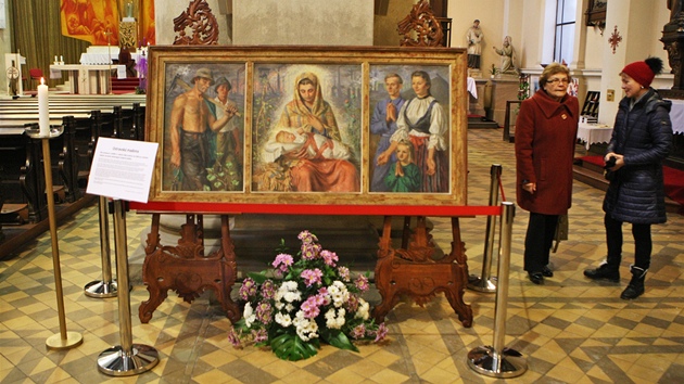 Obraz Ostravská madona v katedrále Boského spasitele.
