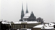 Na jihu Moravy napadl v noci na pondlí sníh.