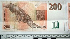 Jeden z padlk bankovek, které vyrobil patnáctiletý mladík z Perovska doma na...