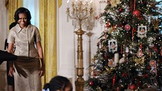 Michelle Obamová je spokojená. Výzdoba Bílého domu se povedla. 