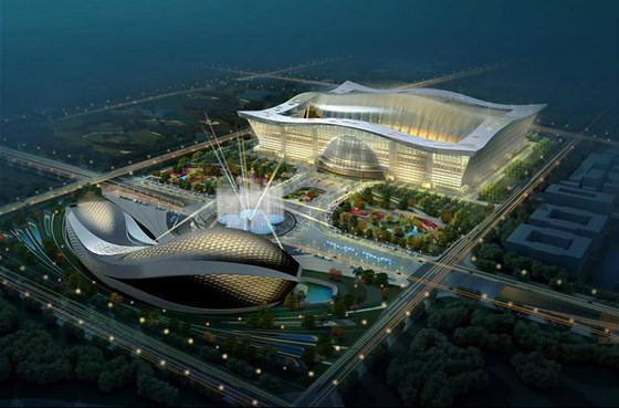 Gigantický komplex New Century Global Centre má podle architekt pipomínat