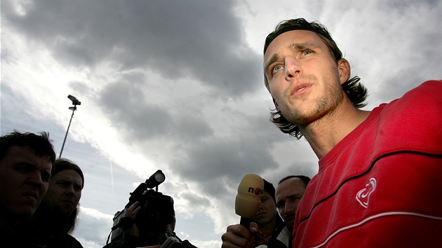 Vclav Drobn ped trninkem B tmu klubu AC Sparta Praha (10. dubna 2007)