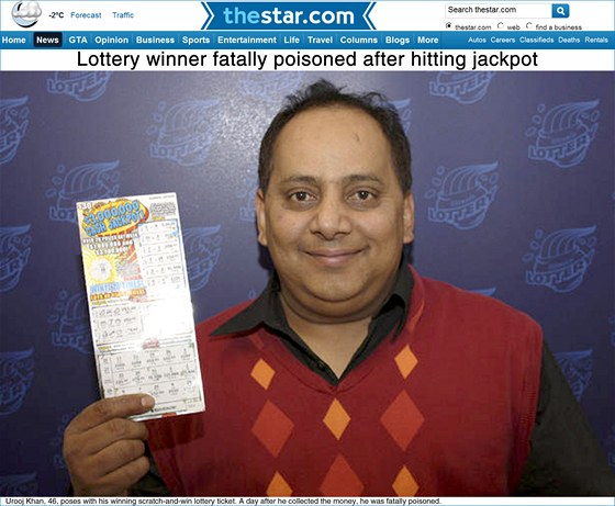 Vítz loterie v USA Urooj Khan se svým tiketem