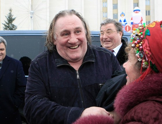 Gérard Depardieu na návtv v Saransku (leden 2013).