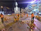 Centrum Prahy 1. ledna po silvestrovských oslavách run uklízelo 80 lidí.