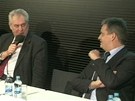 Milo Zeman a Jií Dienstbier v prezidentské debat