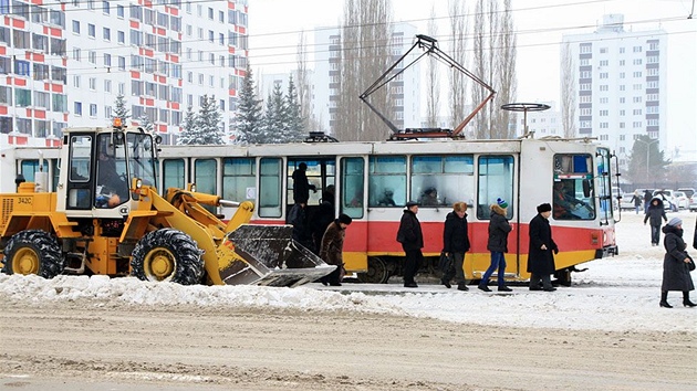 Problmy s dopravou v ruskm mst Ufa.