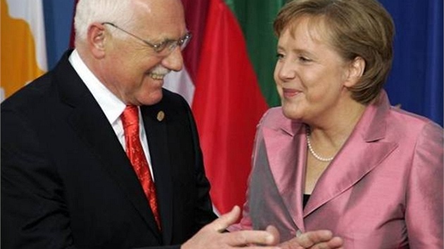 Václav Klaus a Angela Merkelová na oslavách 50. výroí zaloení pedchdkyn...