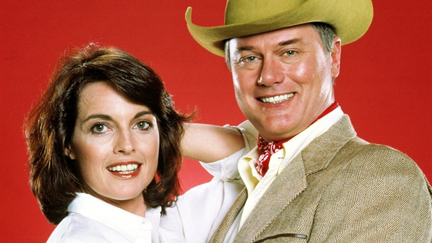 Linda Grayov a Larry Hagman jako Sue Ellen a J.R. Ewingovi 