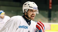 Hokejový útočník Tomáš Rolinek se objevil zpátky na pardubickém tréninku