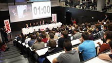 Debata prezidentských kandidát v praské Národní technické knihovn (8. ledna