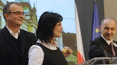 Ministr financí Miroslav Kalousek, místop�edsedkyn� LIDEM Dagmar Navrátilová a