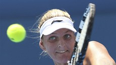 �eská tenistka Karolína Plí�ková v souboji s Italkou Erraniovou.