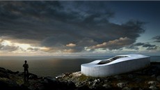 Dynamická galerie v m�st� Nuuk (grónsky Mys) má kruhový tvar a je sn�hov� bílá....