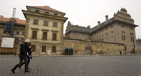 Schwarzenberský palác v dob oprav.