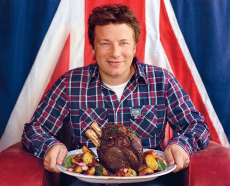 Jamie Oliver na titulu své knihy Moje velká Británie
