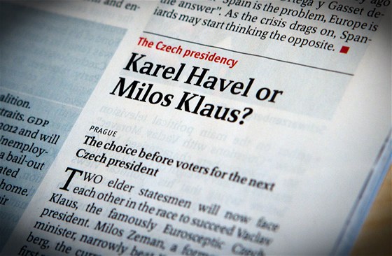 Týdeník The Economist si pohrál se jmény eských prezidentských kandidát.
