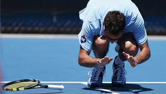 VÝBUCH. Polský tenista Jerzy Janowicz neudrel na Australian Open emoce na uzd.