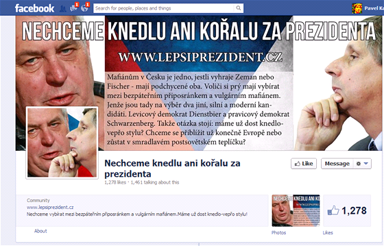 Jedna z kampaní na podporu stránky LepsiPrezident.cz