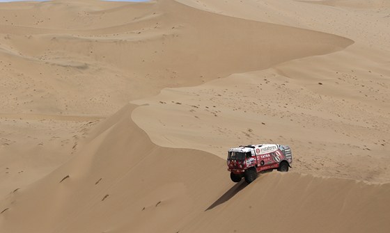 Ale Loprais na trati  Rallye Dakar.