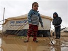 Syrské dti v uprchlickém táboe v jordánském Mafraku (10. ledna 2013)