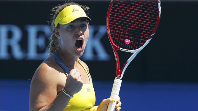 COME ON! Nmeck tenistka Angelique Kerberov slav postup pes Hradeckou do 3. kola Australian Open.