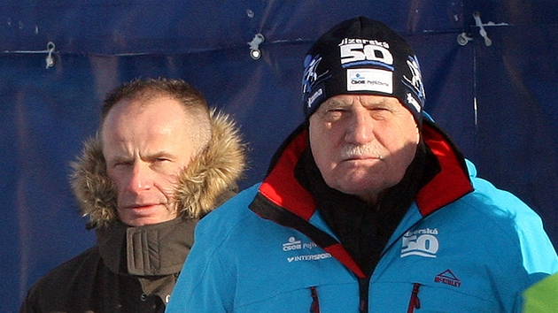 Prezident Václav Klaus na startu 46. ročníku Jizerské padesátky (13. ledna 2013)