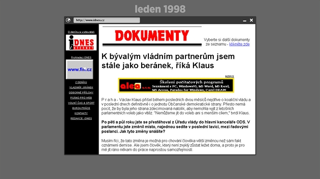 Článek převzatý z MF DNES na iDNES.cz z ledna 1998