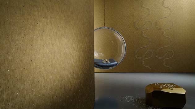 Tapety z kolekce Vision od Luigi Colaniho - perlové ozdoby dodávají tapetám luxusní charakter.