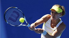 ZARPUTILÝ VÝRAZ. Lucie �afá�ová se na utkání prvního kola Australian Open hodn�