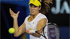 SÍLA. Laure Robsonová v souboji druhého kola Australian Open proti Pete